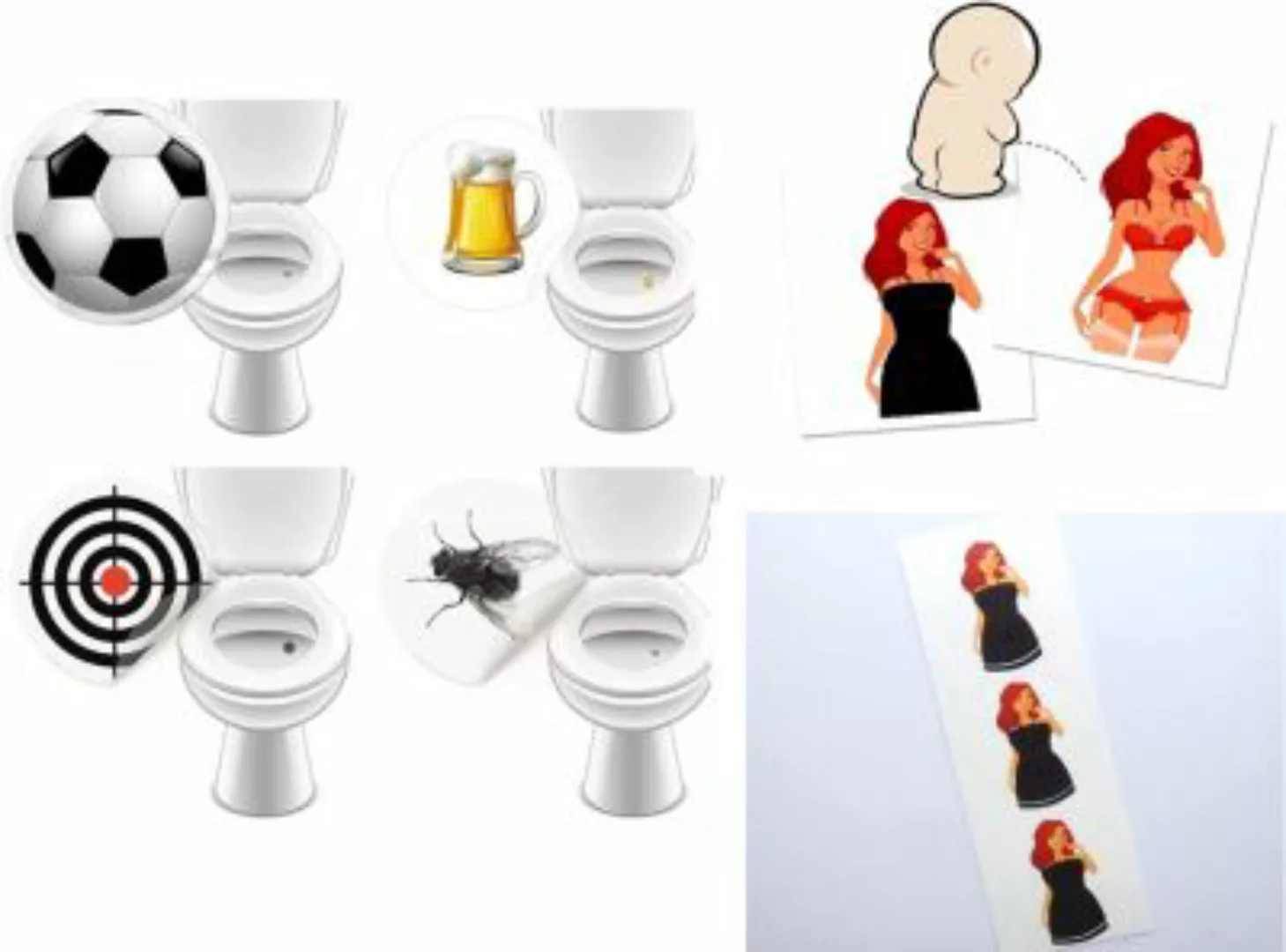 LK Trend & Style "16 Männer Toilettensticker + 12 PinUp Girl Sticker den "" günstig online kaufen