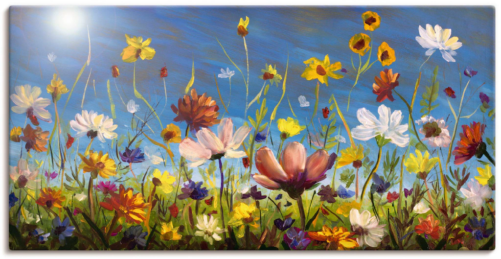 Artland Wandbild "Wildblumenwiese blauer Himmel", Blumenwiese, (1 St.), als günstig online kaufen