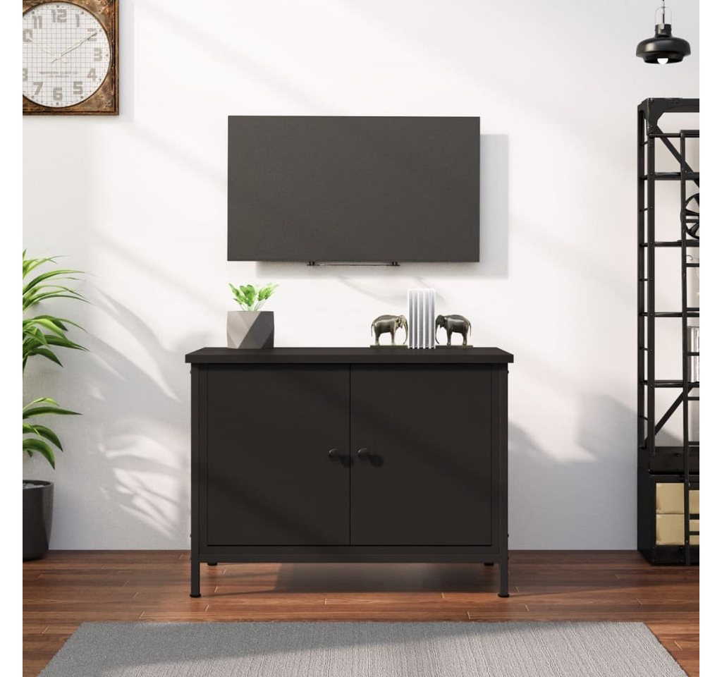 furnicato TV-Schrank mit Türen Schwarz 60x35x45 cm Holzwerkstoff günstig online kaufen
