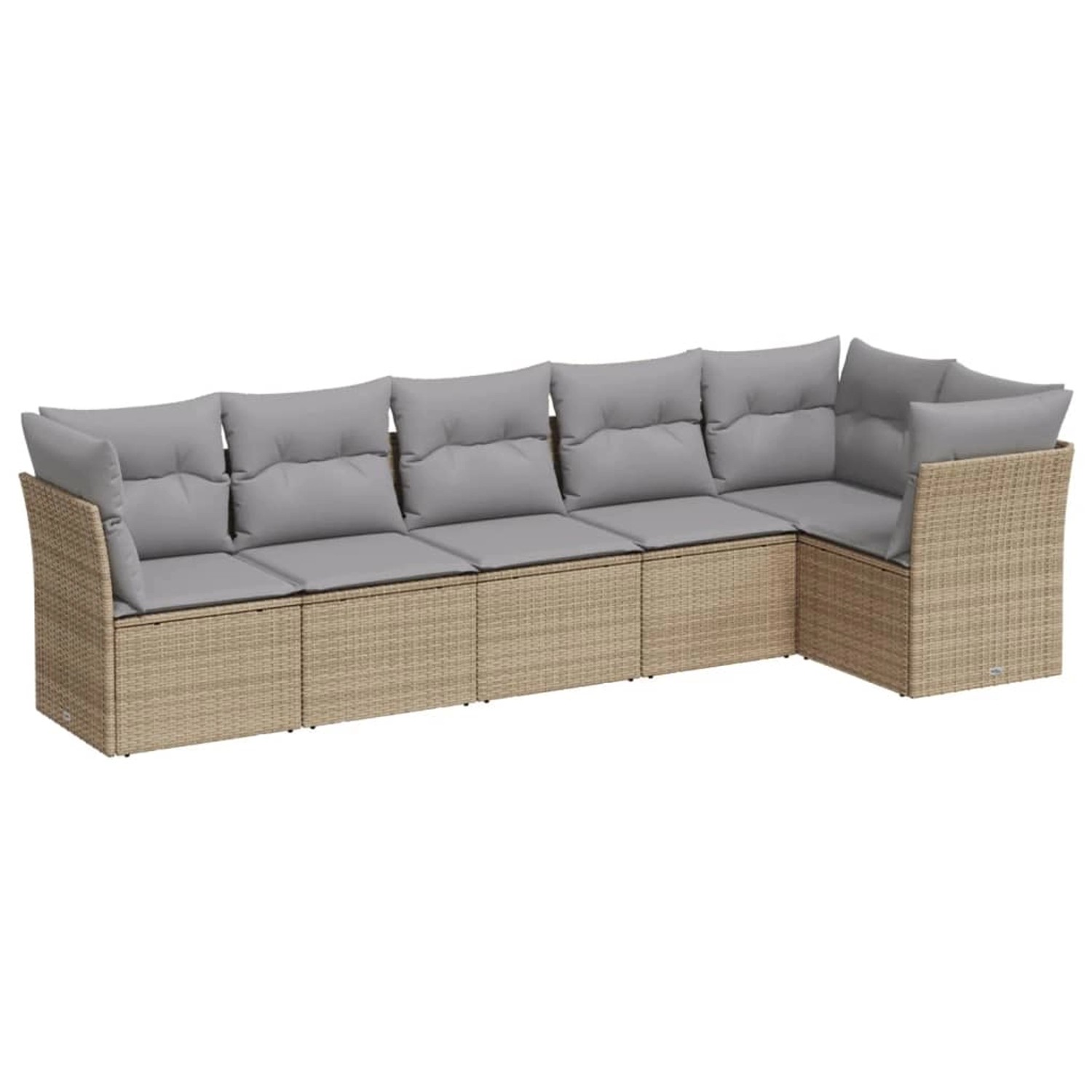 vidaXL 6-tlg Garten-Sofagarnitur mit Kissen Beige Poly Rattan Modell 20 günstig online kaufen