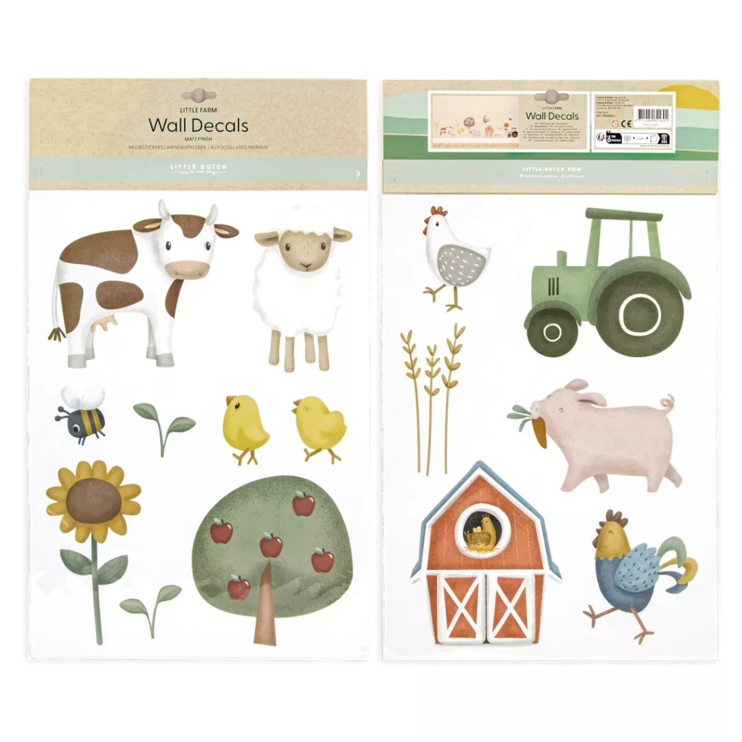 LITTLE DUTCH Wandsticker "Little Farm", (Set), Selbstklebend (2x - 42x30cm) günstig online kaufen