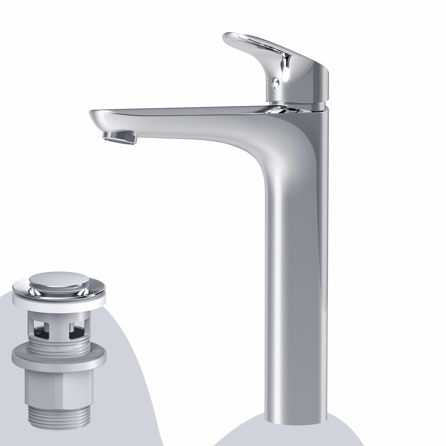 AM.PM Waschtischarmatur Hoch mit Klick-Ablauf Like Wasserhahn Bad, Waschbec günstig online kaufen