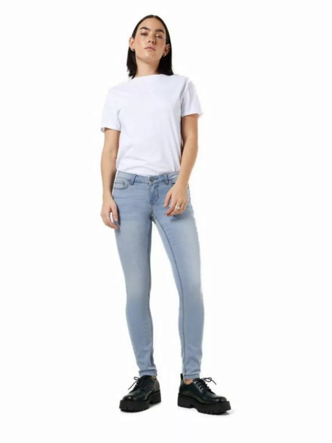 Noisy May Damen Jeans NMALLIE Skinny Fit Blau - Light Blue Denim günstig online kaufen