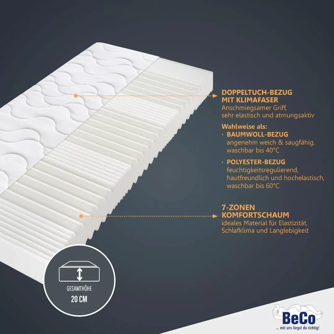 Beco Komfortschaummatratze "Double Deluxe Matratze 20, TOP Preisleistungsan günstig online kaufen