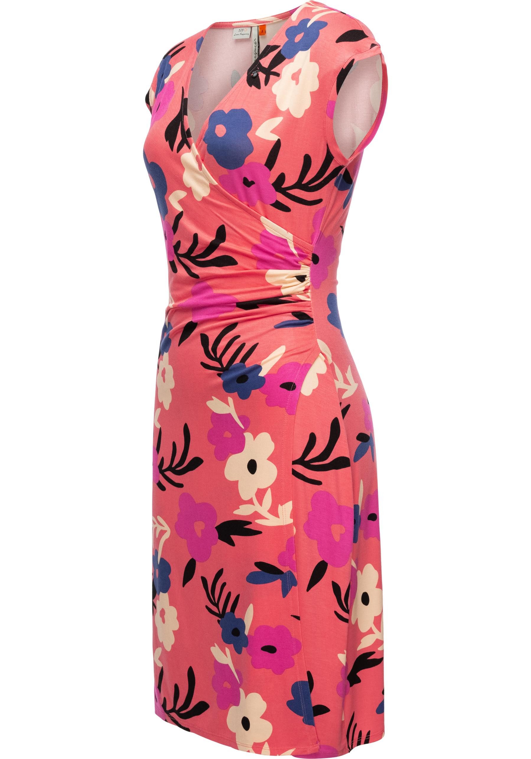 Ragwear Etuikleid "Crupi Print", figurbetontes Sommerkleid mit Raffung an d günstig online kaufen