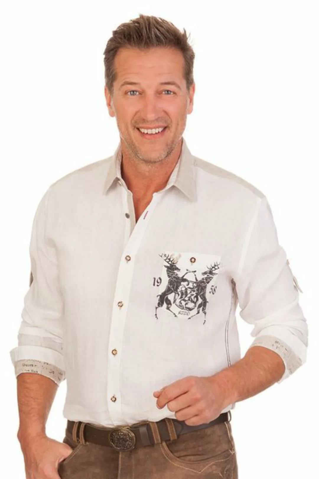 KRÜGER BUAM Trachtenhemd Trachtenhemd - LORENZ - natur günstig online kaufen