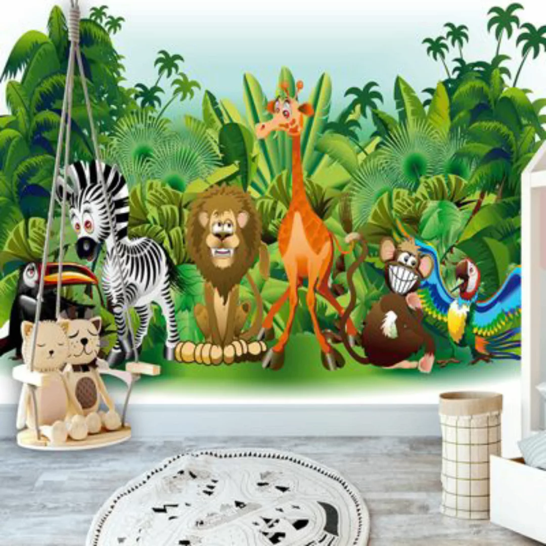 artgeist Fototapete Jungle Animals grün Gr. 150 x 105 günstig online kaufen