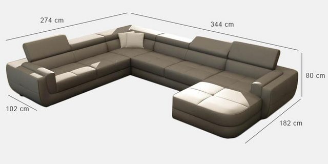 JVmoebel Ecksofa Wohnlandschaft Designer Sofa mit USB,Couch Big Polster Led günstig online kaufen