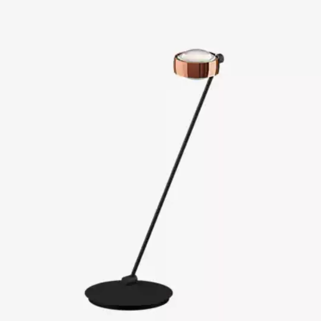 Occhio Sento Tavolo 80 D Tischleuchte LED links, Kopf roségold/Body schwarz günstig online kaufen