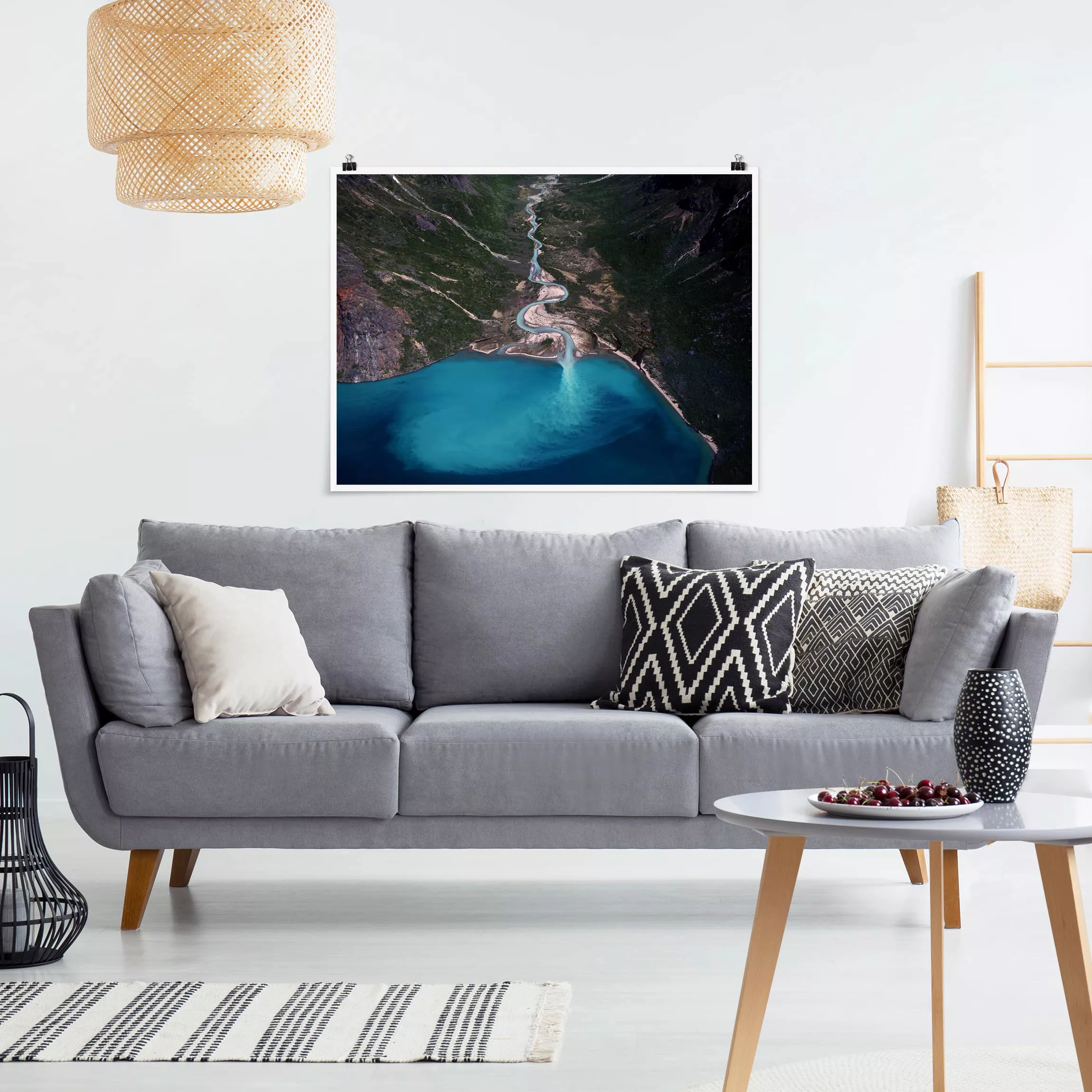Poster Natur & Landschaft - Querformat Fluss in Grönland günstig online kaufen