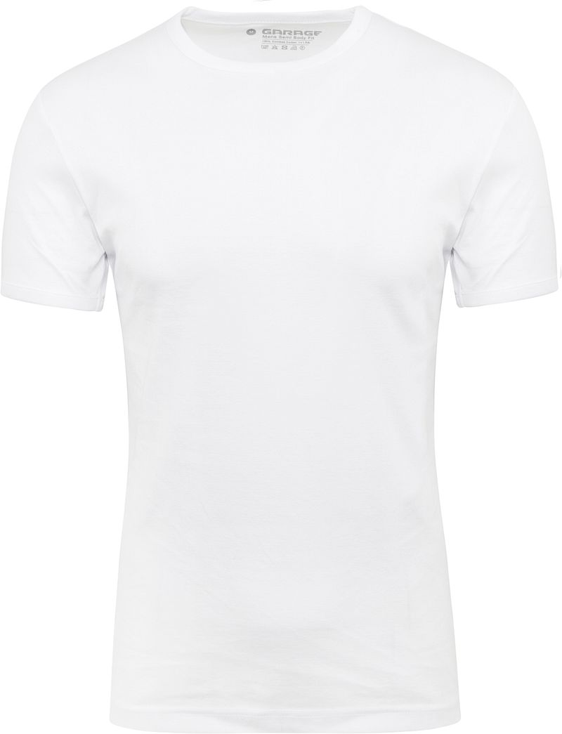 Garage Basic T-Shirt Weiss Rundhals - Größe 3XL günstig online kaufen