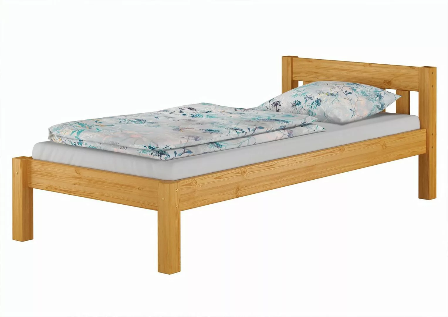 ERST-HOLZ Bett Stabiles Kiefernbett in Eicheton gebeizt 90x200, KieferEiche günstig online kaufen