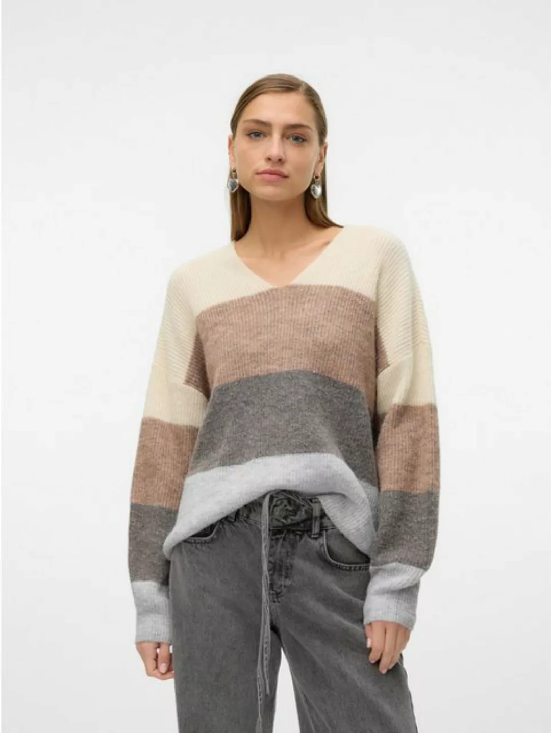 Vero Moda V-Ausschnitt-Pullover "VMDESMA LS V-NECK PULLOVER GA BOO" günstig online kaufen