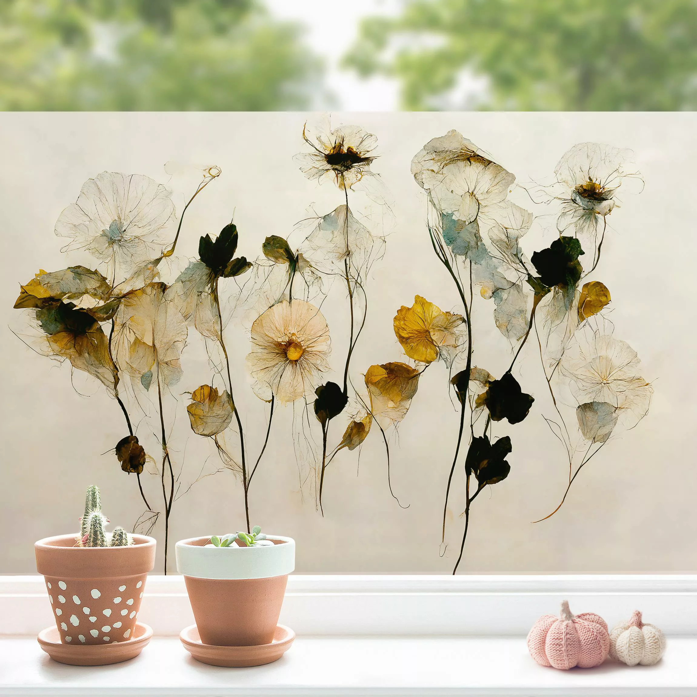 Fensterfolie Warme Blüten günstig online kaufen