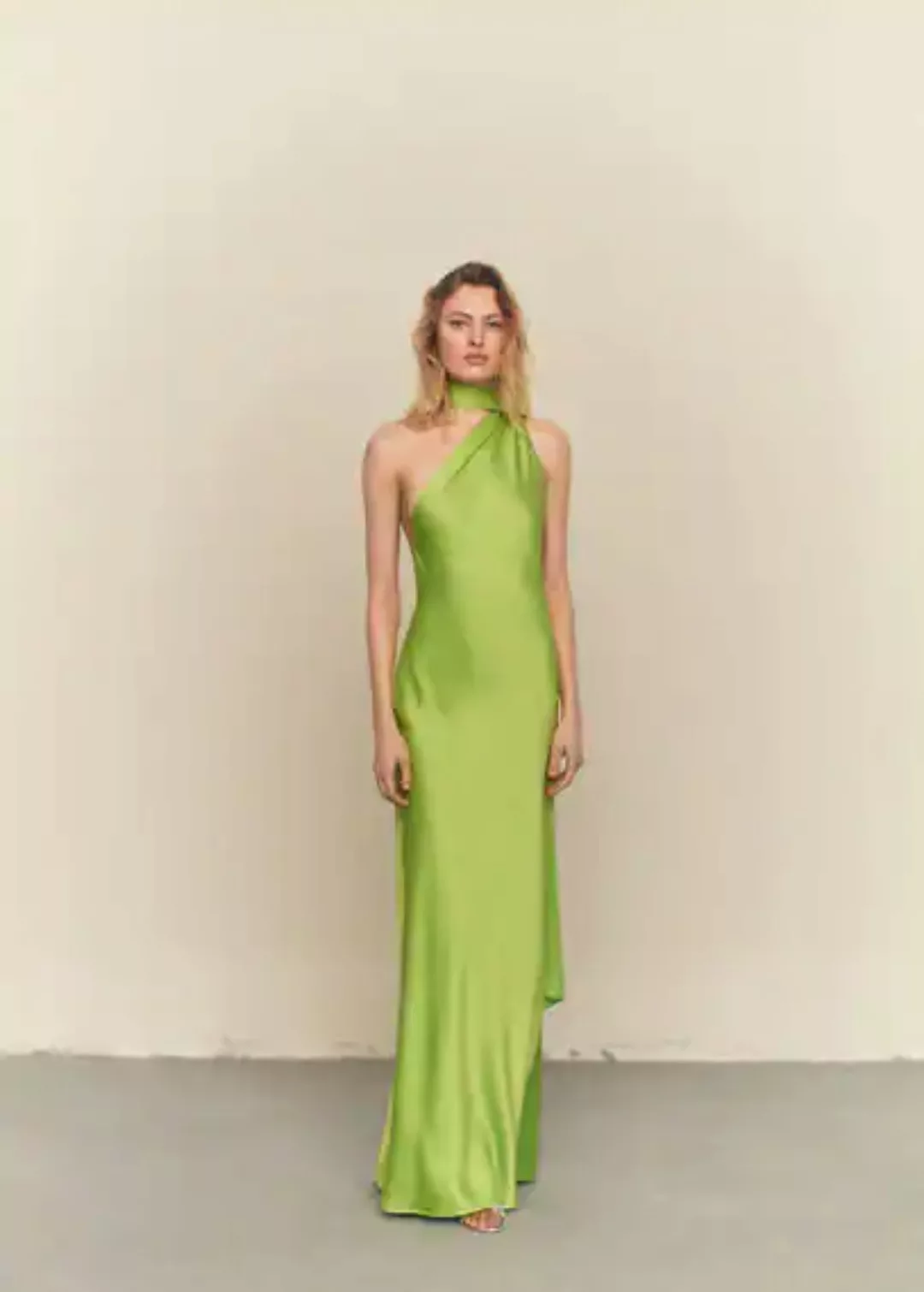 Asymmetrisches Kleid mit Schleife am Hals günstig online kaufen