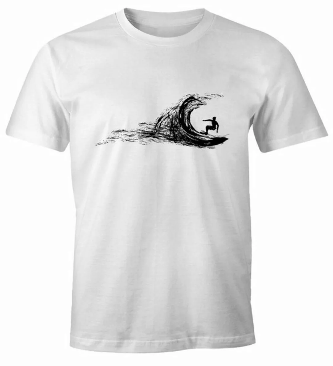 Neverless Print-Shirt Herren T-Shirt Surfer surfing surfen Surfboard Wave W günstig online kaufen