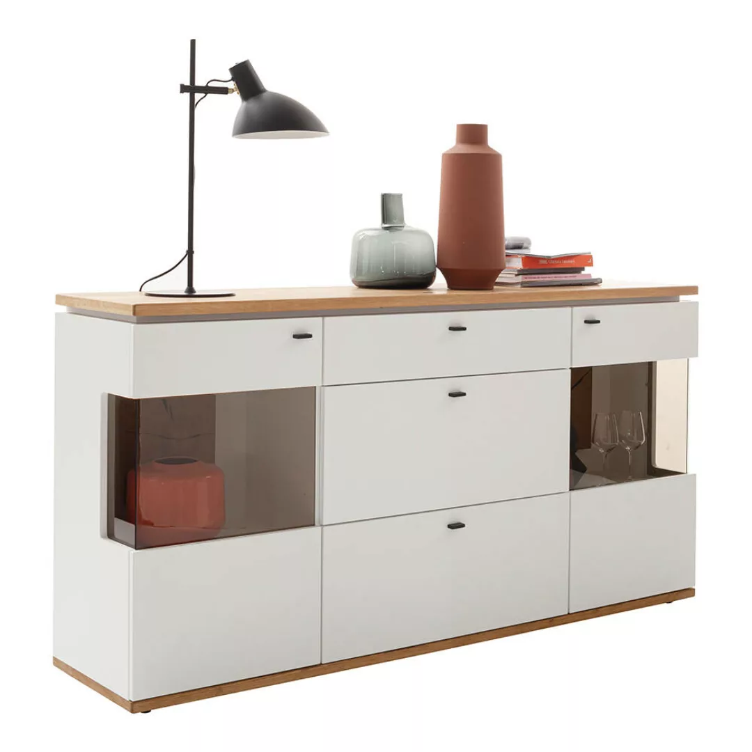 Sideboard in weiß mit Eiche, MULLINGAR-05 günstig online kaufen