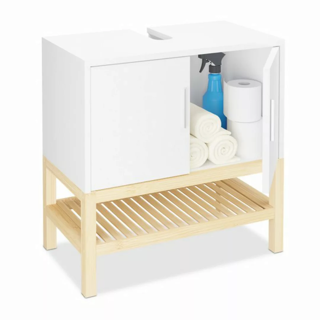 relaxdays Waschbeckenunterschrank Waschbeckenunterschrank mit Ablage günstig online kaufen