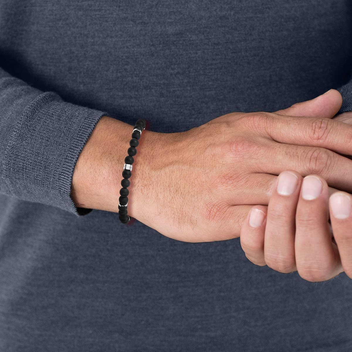 Männerglanz Armband schwarz, mit Achat günstig online kaufen
