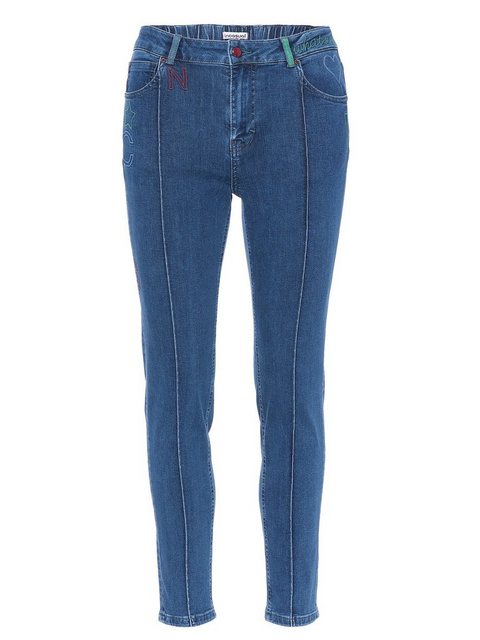 incasual Röhrenjeans Ankle-Jeans figurbetont mit aufwendigen Stickereien günstig online kaufen