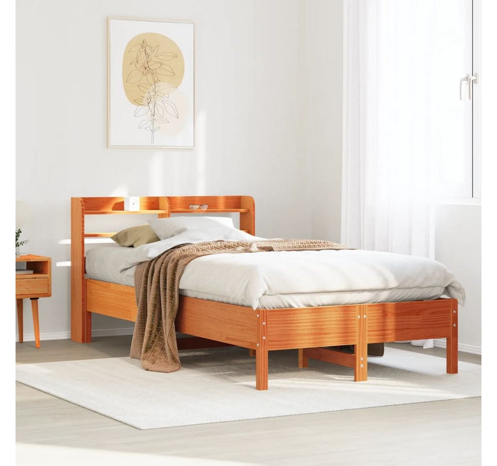 vidaXL Bett, Massivholzbett ohne Matratze Wachsbraun 75x190 cm Kiefernholz günstig online kaufen