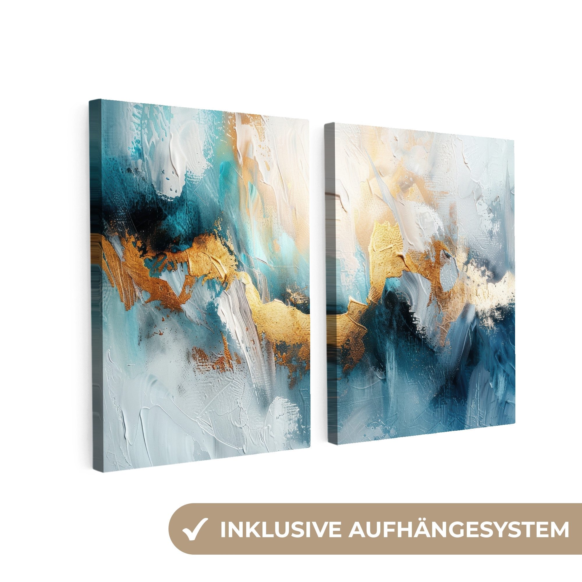 MuchoWow Leinwandbild Blau - Abstrakt - günstig online kaufen