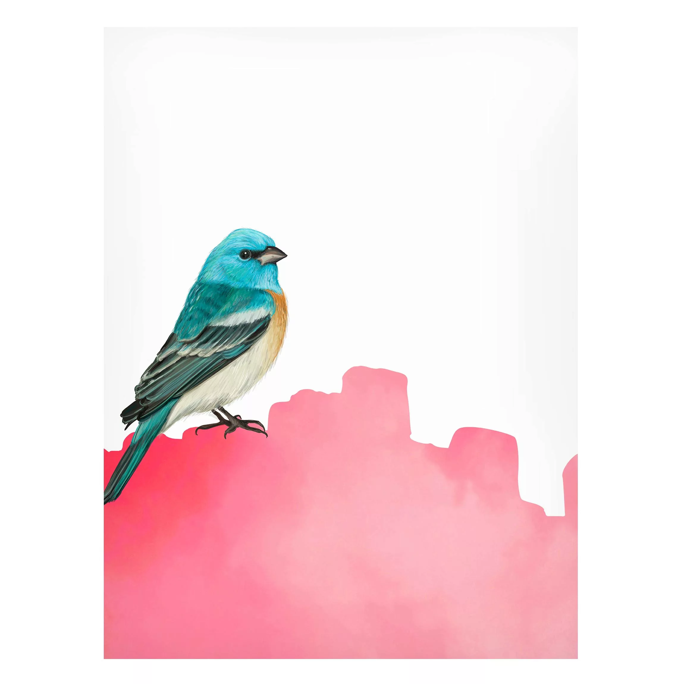 Magnettafel Vogel auf Pink günstig online kaufen