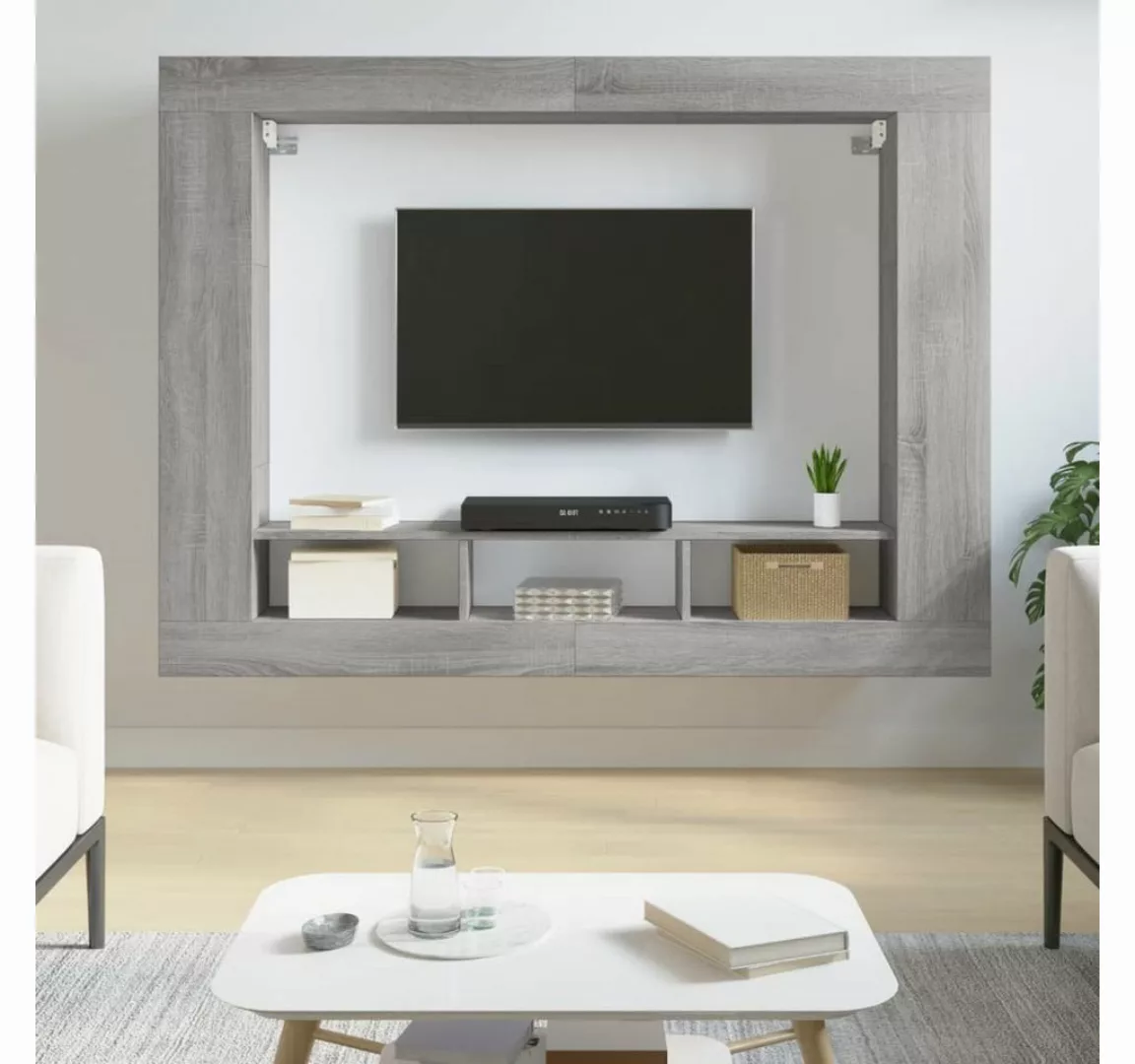 vidaXL TV-Schrank TV-Schrank Grau Sonoma 152x22x113 cm Holzwerkstoff günstig online kaufen