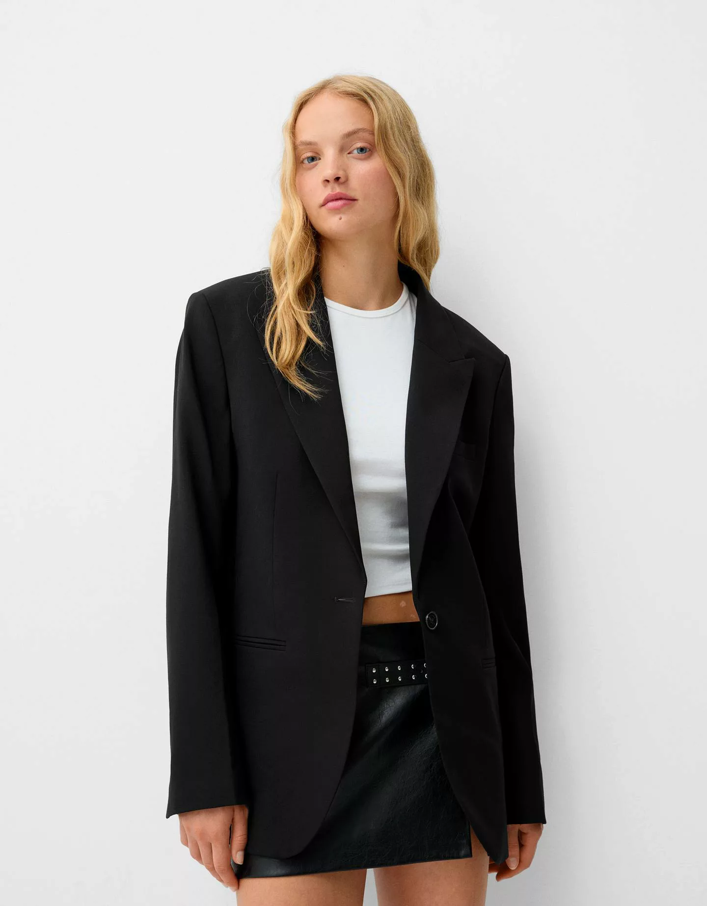 Bershka Blazer Mit Taschen Damen Xl Schwarz günstig online kaufen