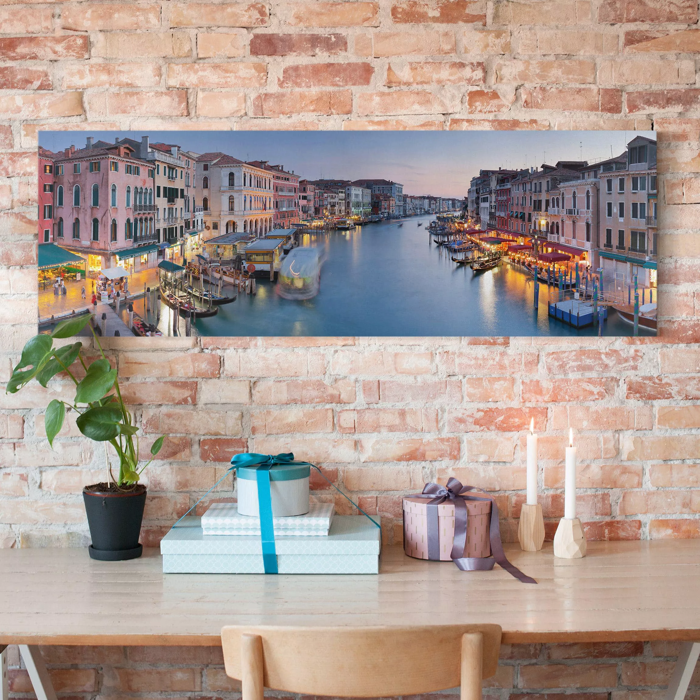 Leinwandbild Architektur & Skyline - Panorama Abendstimmung auf Canal Grand günstig online kaufen