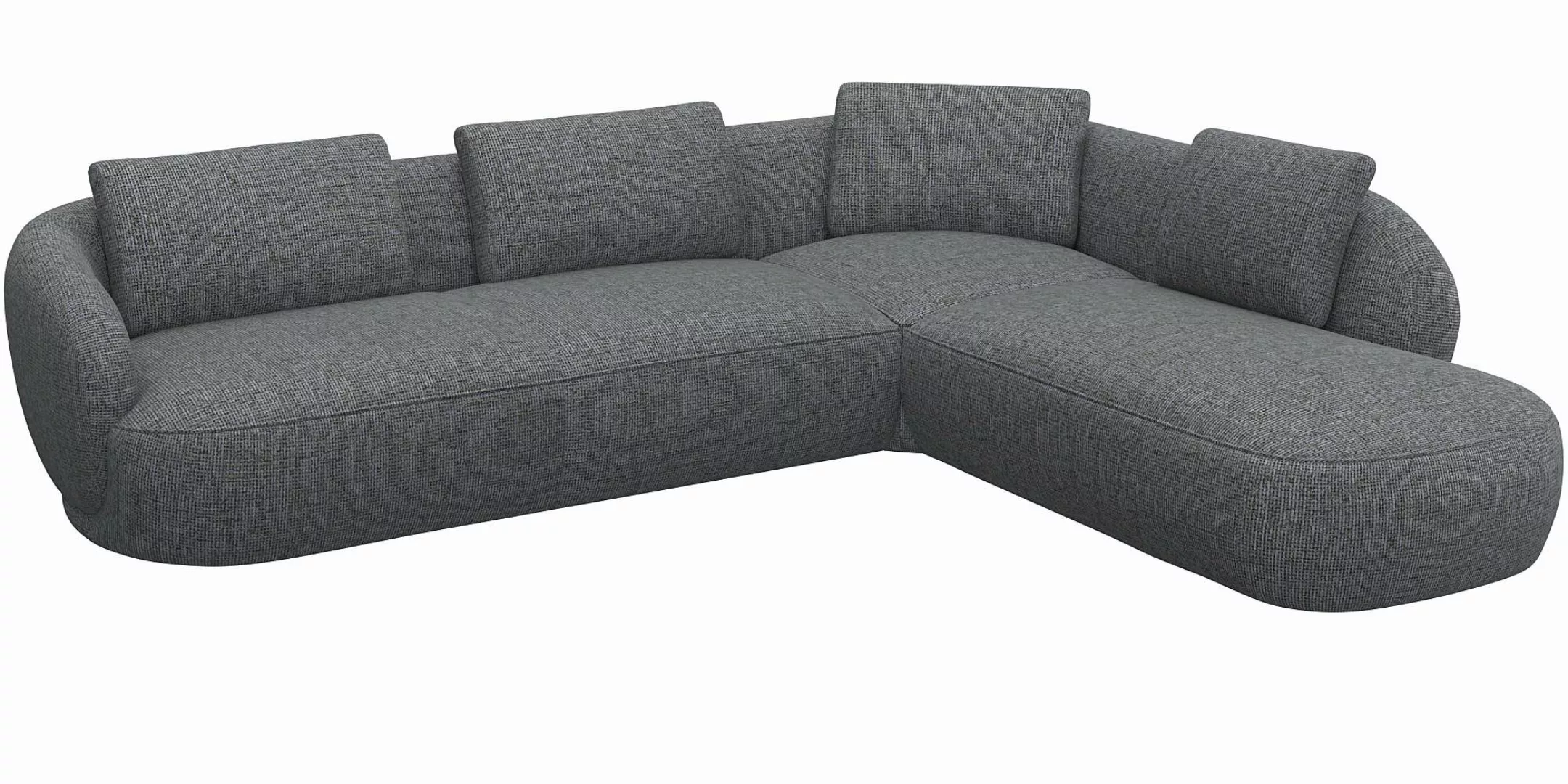 FLEXLUX Ecksofa "Torino, rund, L-Form, Sofa-Ecke mit Ottomane", Modernes, o günstig online kaufen