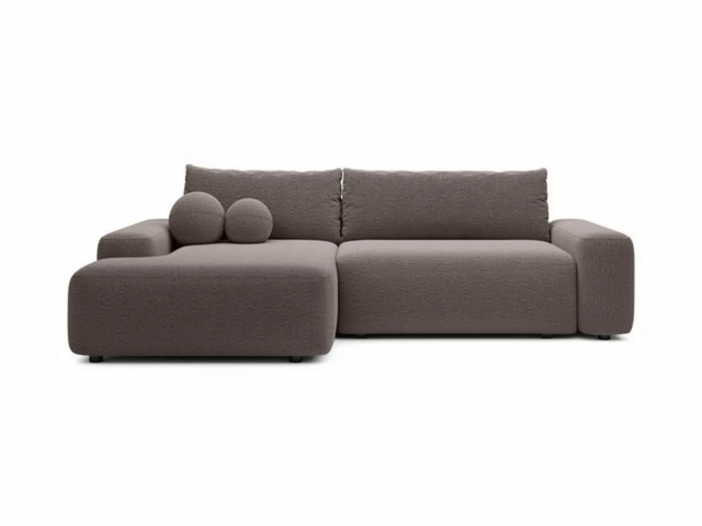 Goldstoff Ecksofa POOL Bouclé Stoff, Schlafsofa 264 cm, L-Form, Eckcouch mi günstig online kaufen