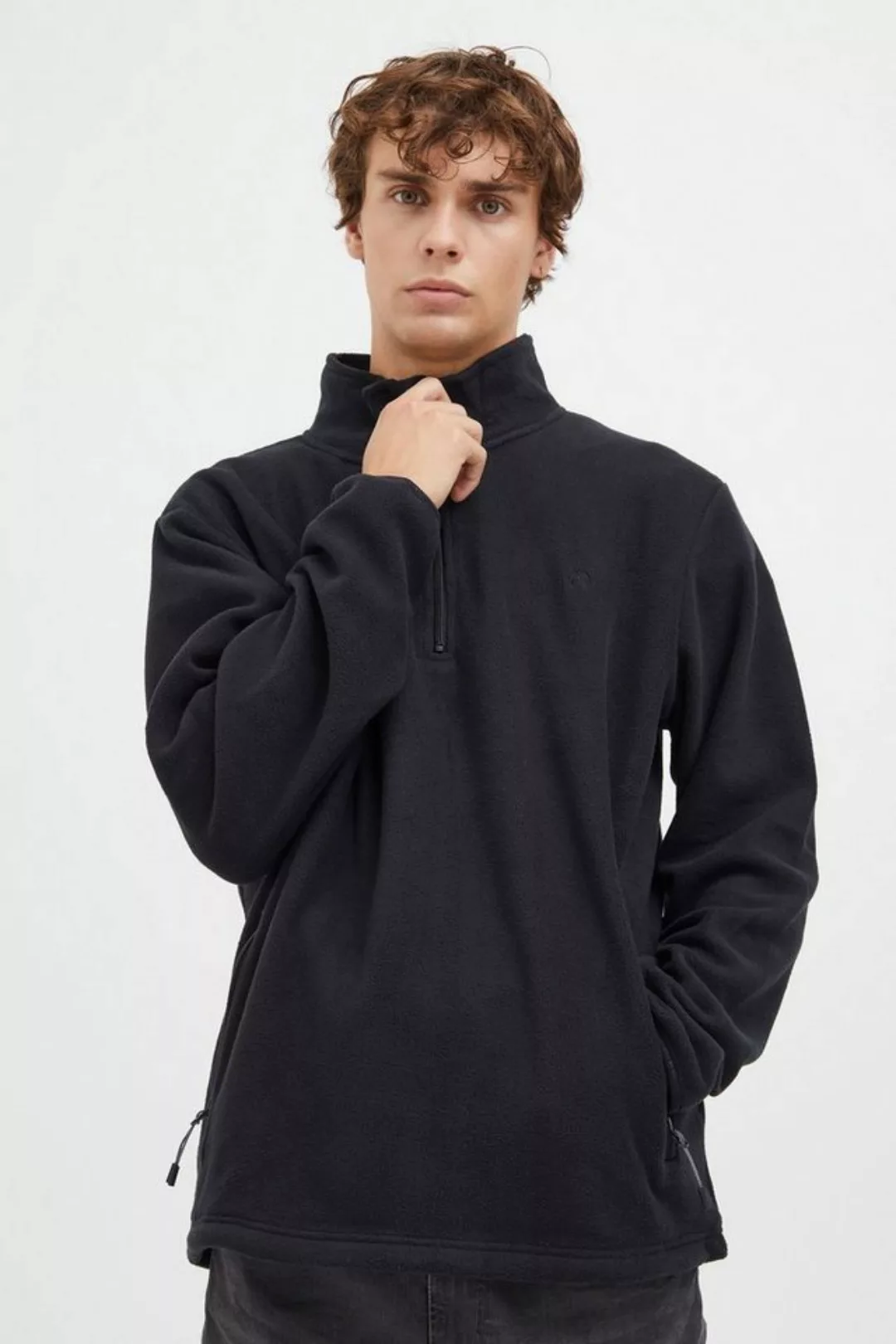 North Bend Sweatshirt NBCotas M Atmungsaktiver Fleecepullover mit Troyer Kr günstig online kaufen