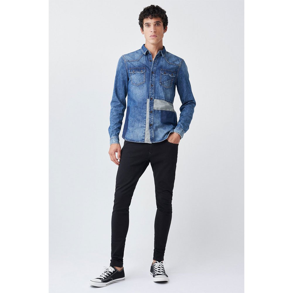 Salsa Jeans 125456-850 / Slim Fit Cowboy Denim Langarm Hemd M Blue günstig online kaufen