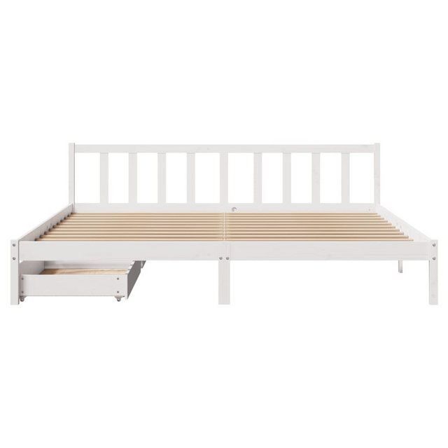 vidaXL Bett Massivholzbett ohne Matratze Weiß 200x200 cm Kiefernholz günstig online kaufen