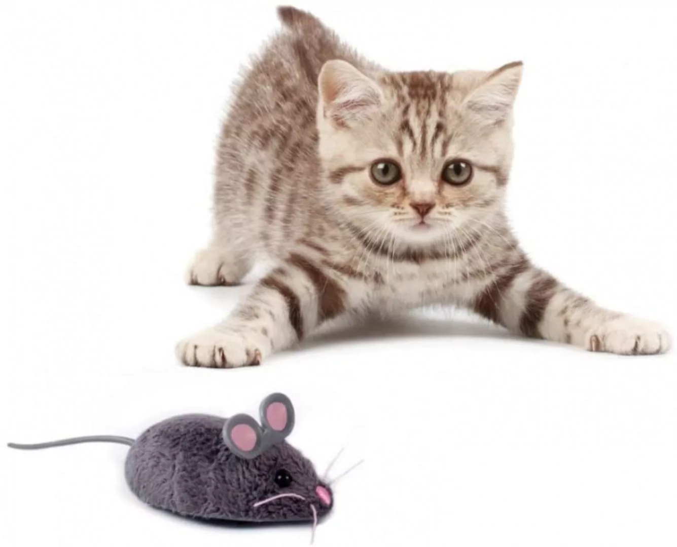 Katzenspielzeug Maus 11 X 3,8 Cm Polyester Dunkelgrau günstig online kaufen