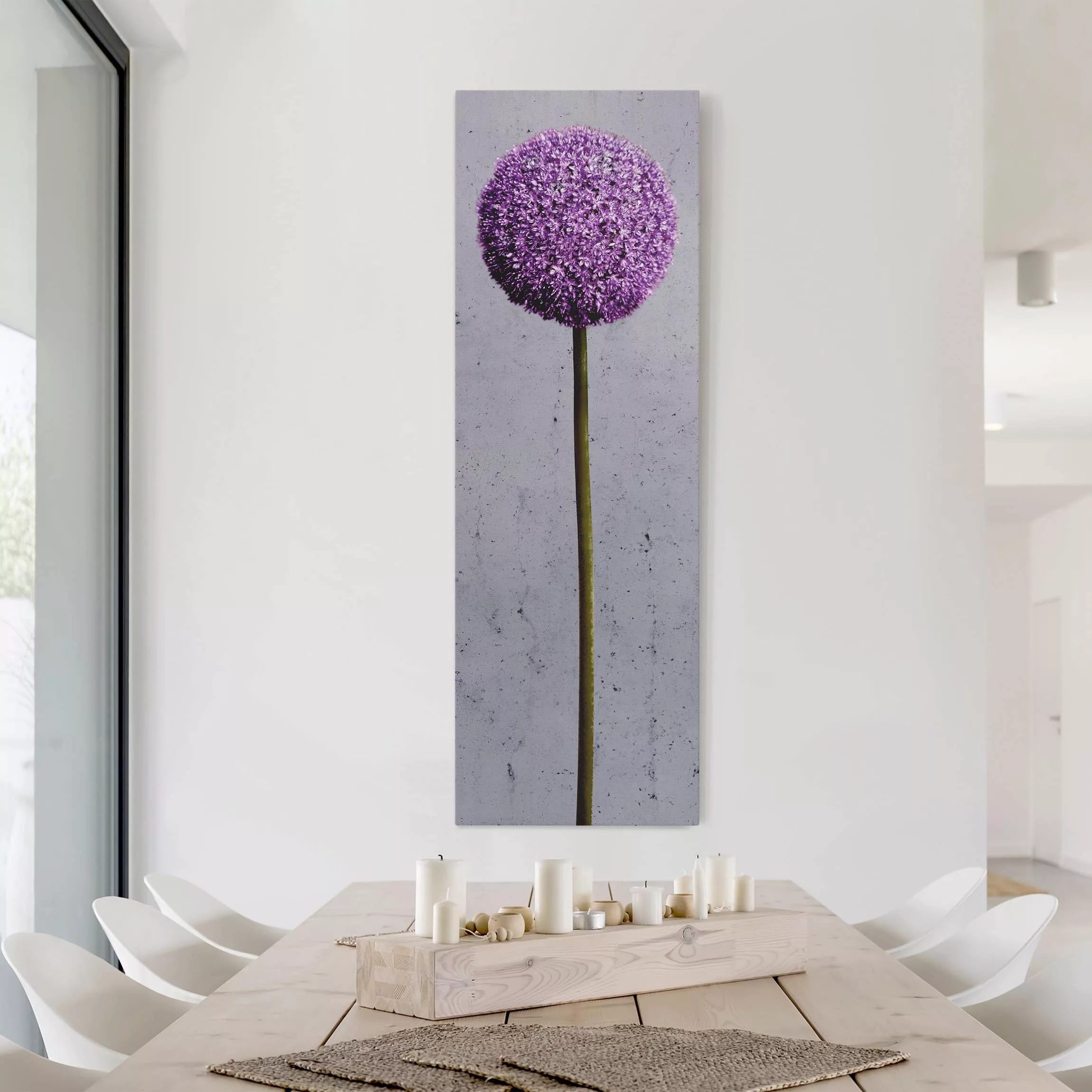 Leinwandbild Blumen - Hochformat Allium Kugel-Blüten günstig online kaufen