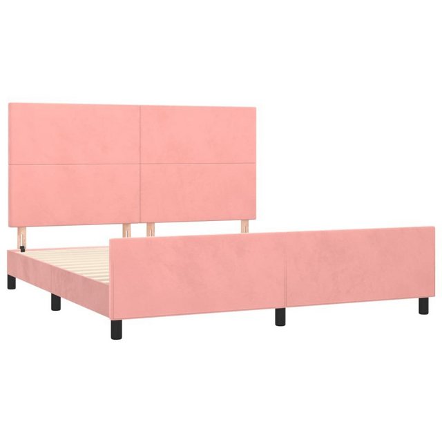 vidaXL Bettgestell Bettrahmen mit Kopfteil Rosa 160x200 cm Samt Bett Bettge günstig online kaufen