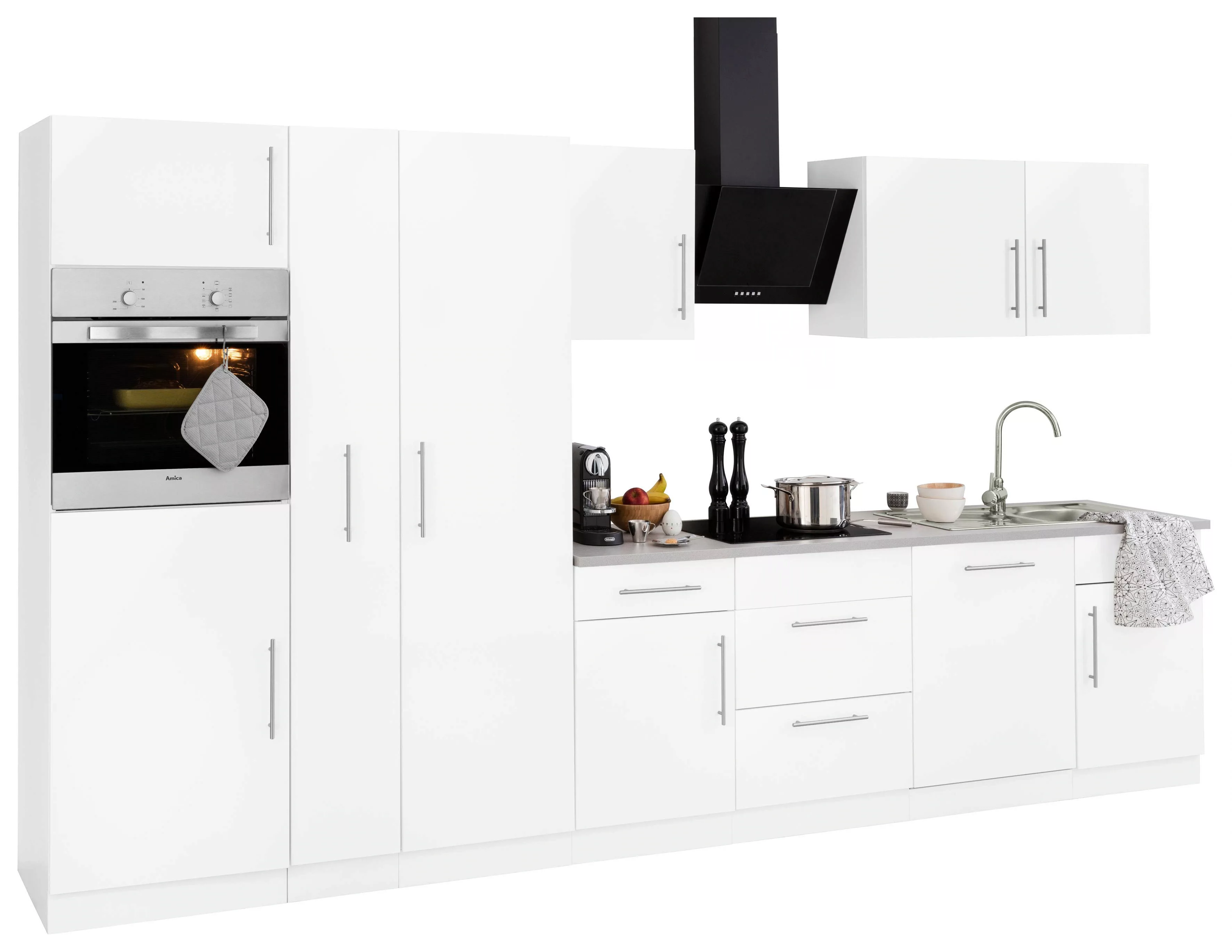 wiho Küchen Küchenzeile "Cali", mit E-Geräten, Breite 360 cm mit Metallgrif günstig online kaufen