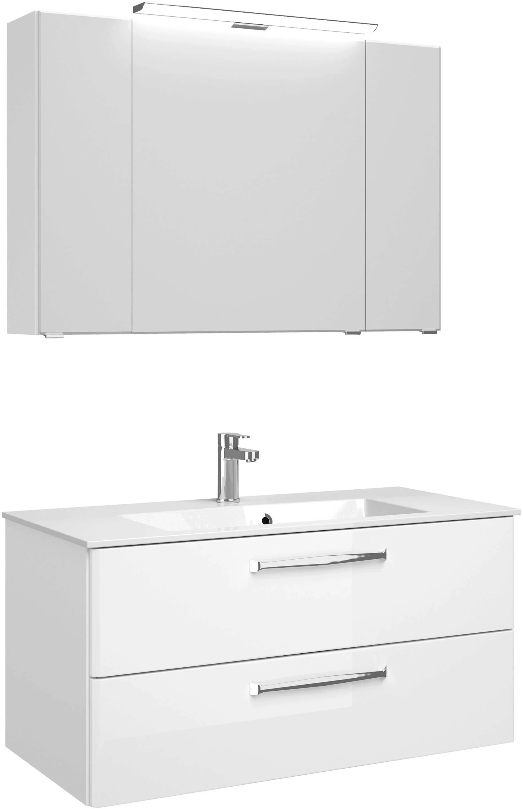 Saphir Badmöbel-Set »Trentino 2-tlg Mineralmarmor-Waschtisch, Spiegelschran günstig online kaufen