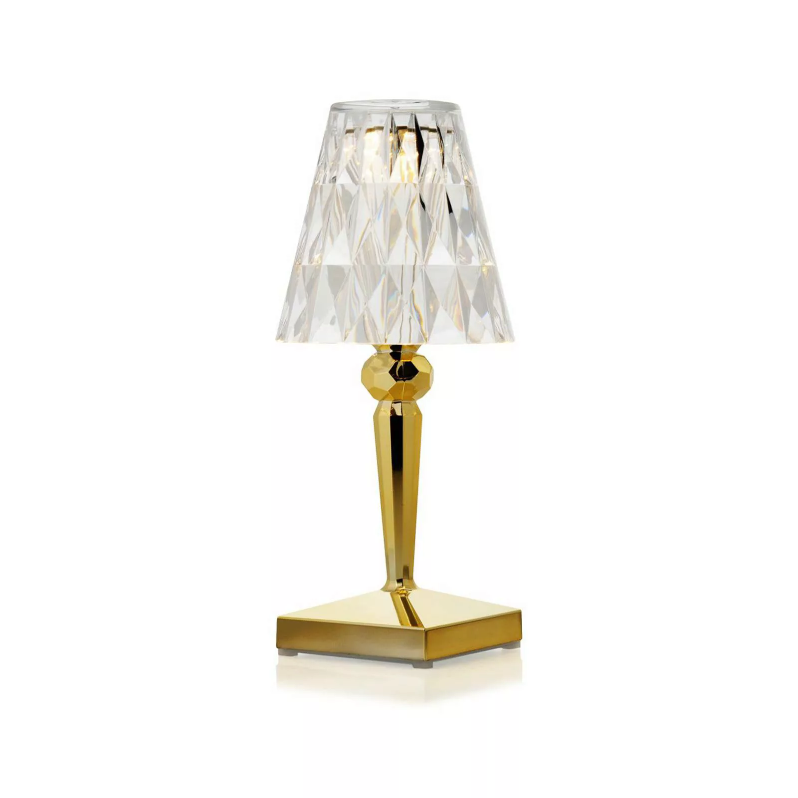 Kartell LED-Akku-Tischlampe Battery, 26 cm, gold, IP54 günstig online kaufen