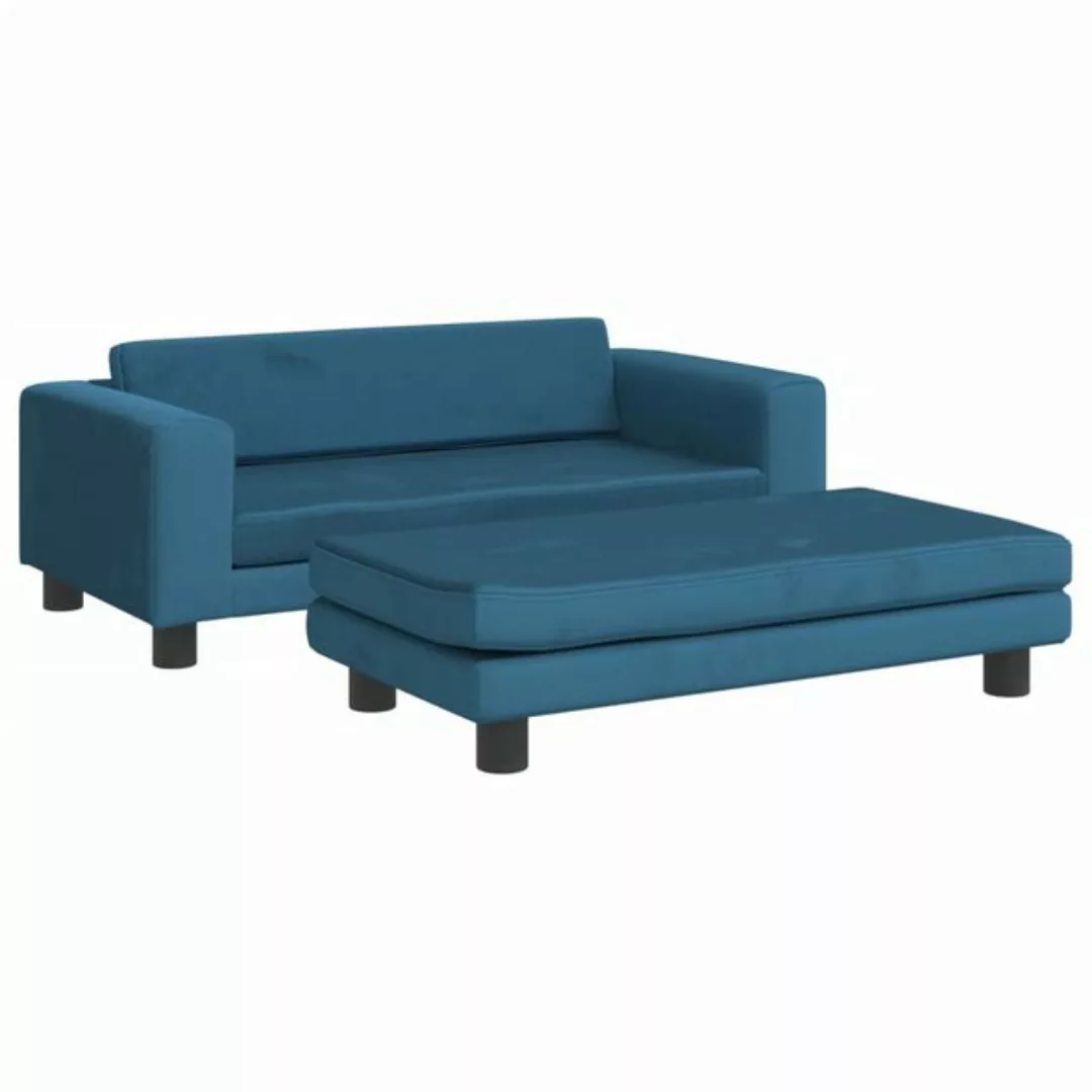 vidaXL Kindersofa Kindersofa mit Hocker Creme 100x50x30 cm Samt Kindercouch günstig online kaufen