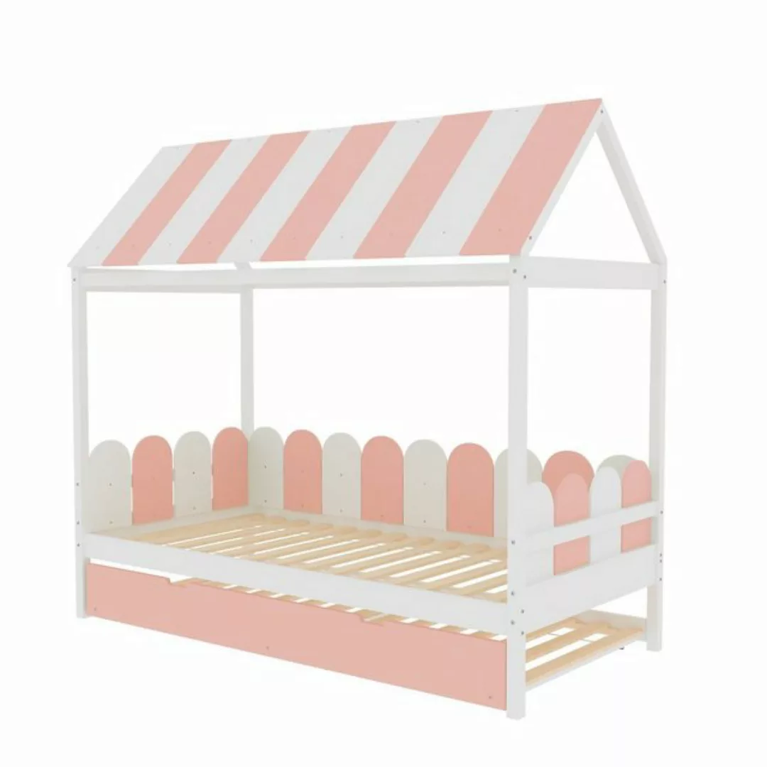 Gotagee Kinderbett Kinderbett 90x190cm mit Ausziehbett Hausbett Massivholzb günstig online kaufen