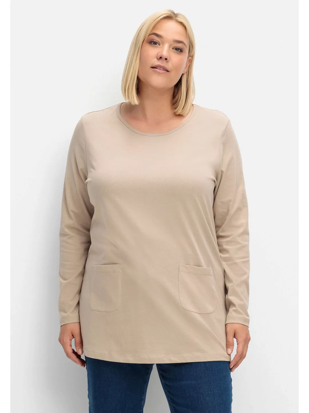 Sheego Longshirt "Große Größen", mit aufgesetzten Taschen günstig online kaufen