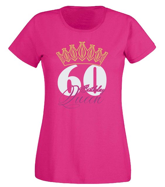 G-graphics T-Shirt 60 – Birthday Queen Slim-fit Damen T-Shirt mit Motiv zum günstig online kaufen