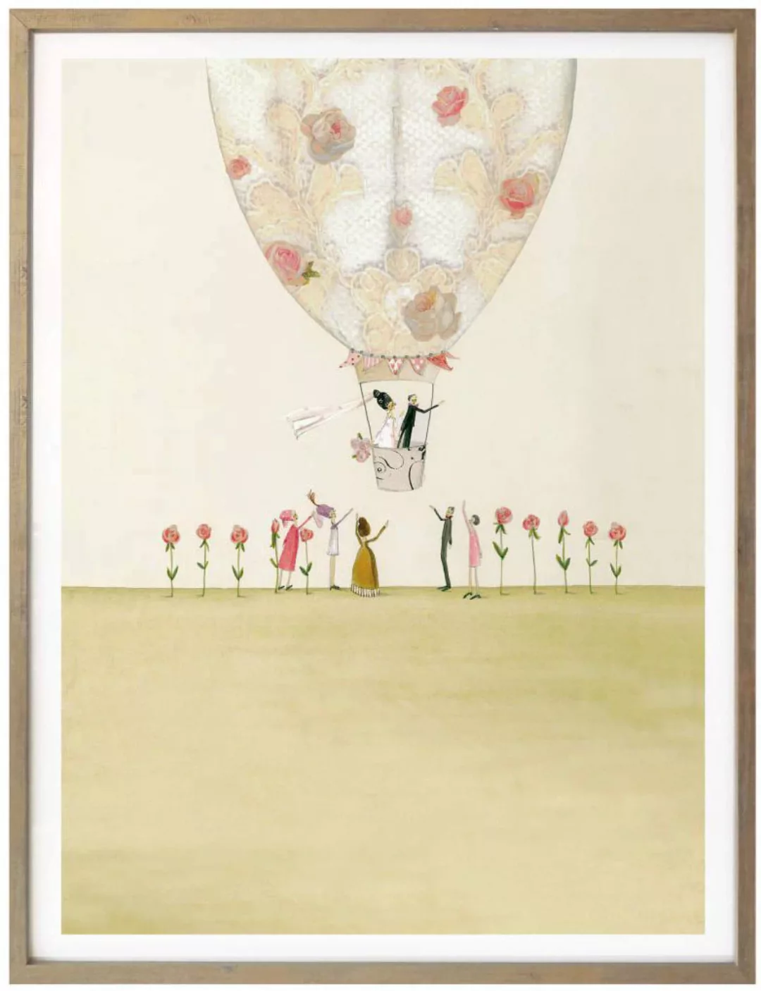 Wall-Art Poster »Hochzeit Deko Heißluftballon«, Heißluftballon, (1 St.), Po günstig online kaufen