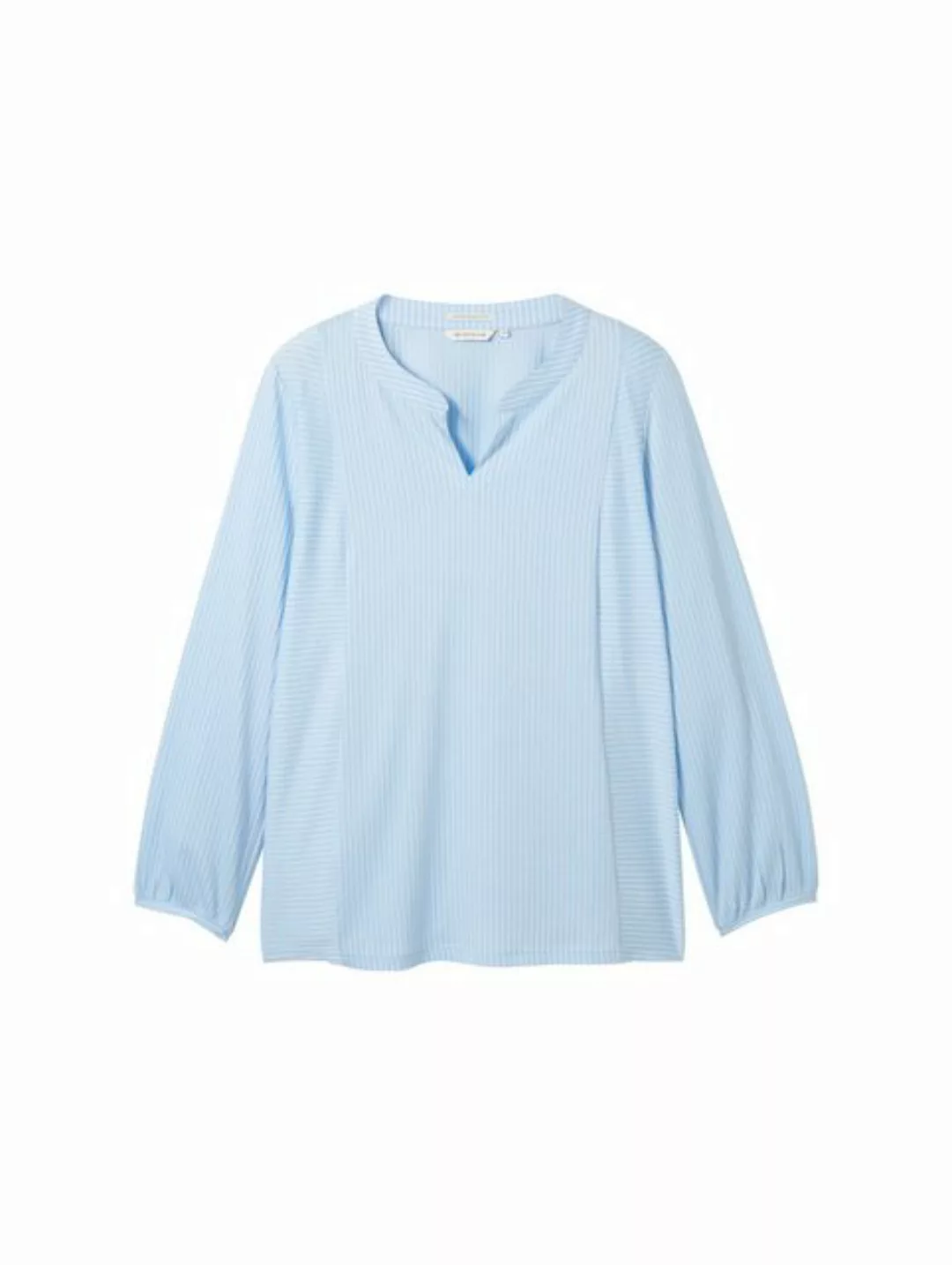 TOM TAILOR PLUS Langarmshirt Plus Size - Blusenshirt mit Bio-Baumwolle günstig online kaufen