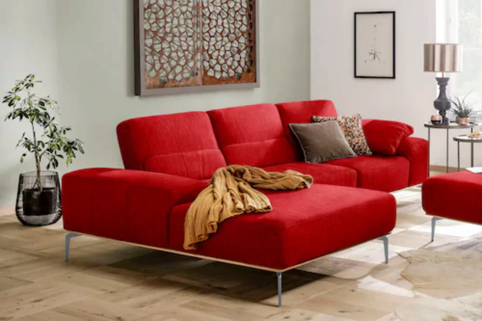 W.SCHILLIG Ecksofa run, mit elegantem Holzsockel, Füße in Silber matt, Brei günstig online kaufen