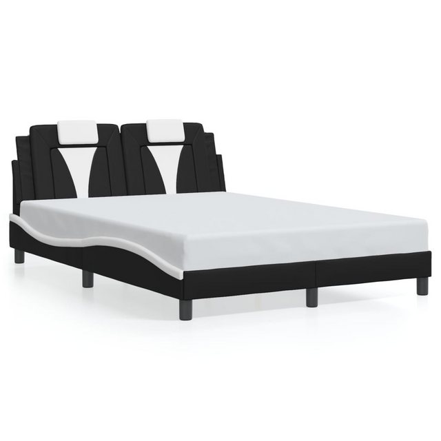 vidaXL Bett Bettgestell mit Kopfteil Schwarz und Weiß 140x190 cm Kunstleder günstig online kaufen