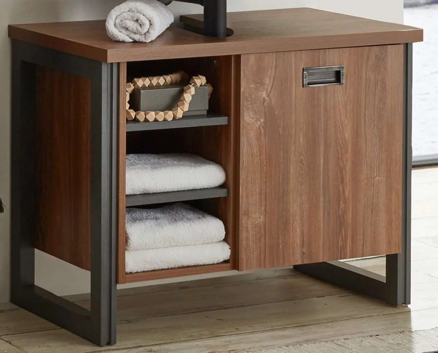 Furn.Design Waschbeckenunterschrank Auburn (Waschtisch in Eiche mit grau, B günstig online kaufen